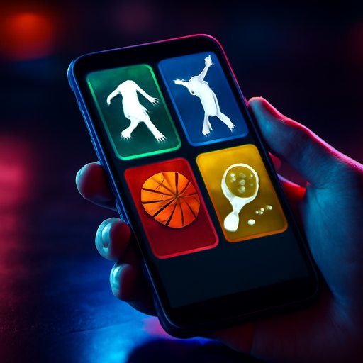 sports betting app game selection screen